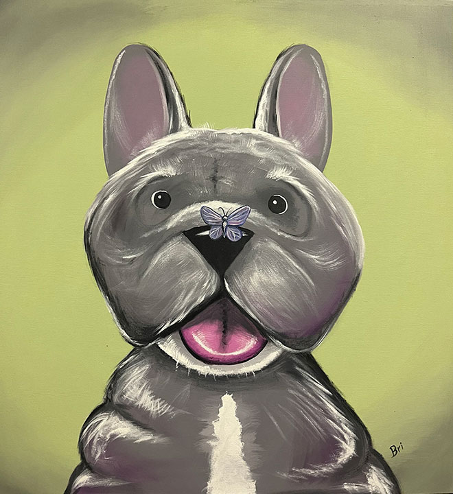 Frenchie Dog Art Print | Whimsical French Bulldog Painting | Brian Blair Studios